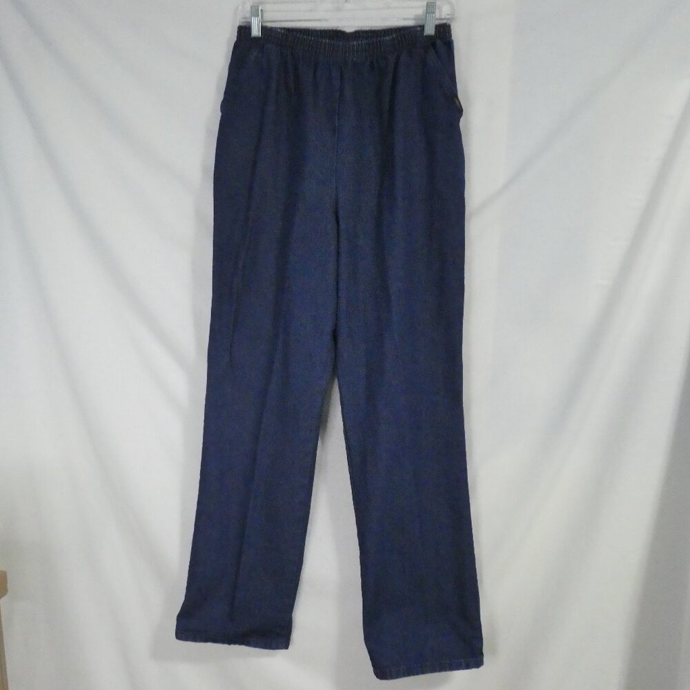 CHIC | size 12 average | Blue Denim Joggers With Front Pockets | Stretchy Waist